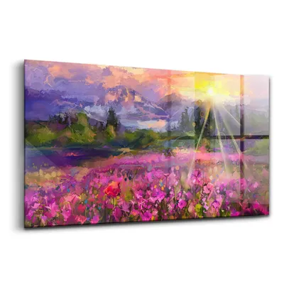Produktbild von Glasmalerei - dekorative Malerei - moderne Malerei - 140x70 - Naturlandschaft