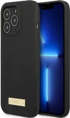 Produktbild von Guess Guhmp13Xsplk Iphone 13 Pro Max 6,7 Schwarz/Schwarz Hartschale Silikon Logo Plate Magsafe