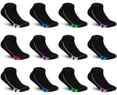 Produktbild von TEXEMP Sneaker Socken Damen & Kinder 6 bis 36 Paar Schwarz Baumwolle Freizeit | B33 -35-38 - 6er Pack