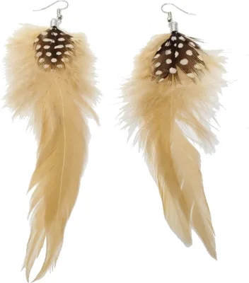 Produktbild von 1 Paar Feder Ohrringe Boho Beige