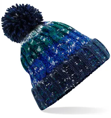 Produktbild von Beechfield B486 | Corkscrew Pom Pom Beanie Wintermütze - Farbe: Alpine Blues - Größe: One Size