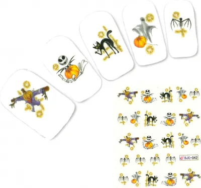 Produktbild von Tattoo Nail Halloween Totenköpfe Spinne Glitzer Aufkleber Nagel Sticker