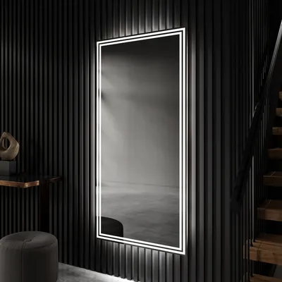 Produktbild von Artforma Badspiegel 100x200 cm - mit LED Beleuchtung - LED Farbe Kaltweiß 7000K - Individuell Nach Maß - Beleuchtet Wandspiegel Lichtspiegel Badezimmerspiegel | PIO057