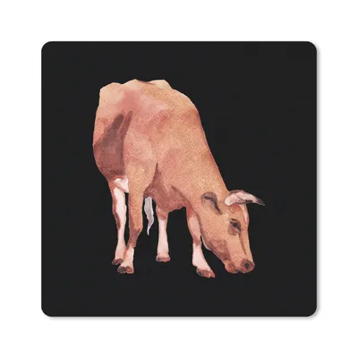 Produktbild von MuchoWow® Mauspad Mousepad Kuh - Tier - Braun 20x20 cm - Mousepads - Maus Mat - Pad - Mausunterlage - Desk Mat - Bureauartikeln