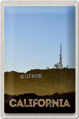 Produktbild von Blechschild Reise 20x30cm California Amerika Hollywood Star