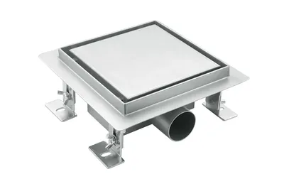 Zdjęcie produktu dla Bc-elec - Q-20 odpływ liniowy ze stali nierdzewnej, kwadratowy, 20 cm, odwracalny, z regulacją wysokości 63-83 mm