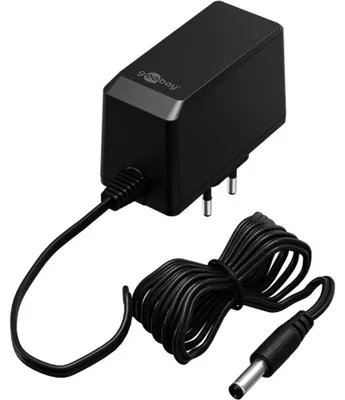 Obrázek produktu pro Goobay 64979 Napájecí zdroj 12 V (27 W / 2,25 A), černý, 1,8 m - se zástrčkou DC 5,5 mm x 2,1 mm