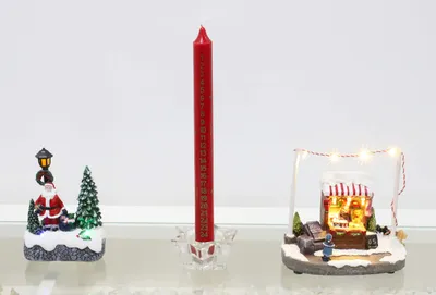 Adventskerze, 24,8 cm, rot – Countdown bis Weihnachten