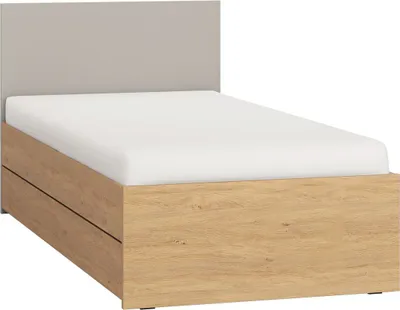 Produktbild von Einzelbett / Gästebett Nanez 22, Farbe: Eiche / Grau - Liegefläche: 90 x 200 cm (B x L)