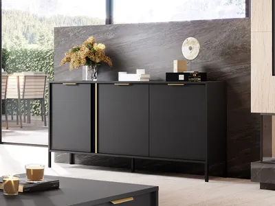 Immagine prodotto di Cassettiera NUCOR 1 con ante - antracite / oro