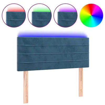 Zdjęcie produktu dla Zagłówek Do Łóżka Z Led, Ciemnoniebieski, 90X5X78/88Cm, Aksamit Lumarko!