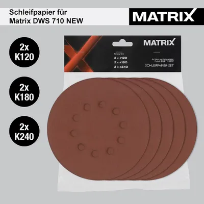 Produktbild von MATRIX Schleifpapier für Trockenbauschleifer DWS 600 710 710 NEW 6 Stück