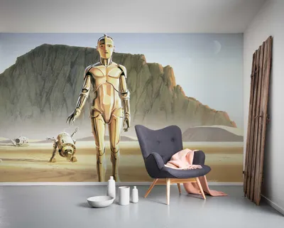 Produktbild von Komar Vlies Fototapete "Star Wars Classic RMQ Droids" - Größe: 500 x 250 cm (Breite x Höhe), 10 Bahnen