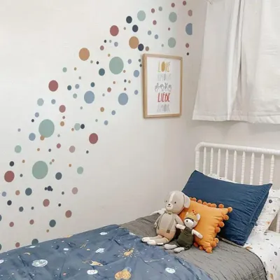 Produktbild von Polka Dot Wandsticker Set 140 Kreise Pastell Wandtattoo Selbstklebend Wanddeko Kinderzimmer Wohnzimmer Dekoration Rund Punkte