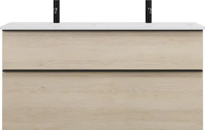 Produktbild von burgbad Eqio Mineralguss-Doppelwaschtisch inklusive Waschtischunterschrank mit 2 Schubladen, Breite 1220mm, SHCD122F3180C0001G0252