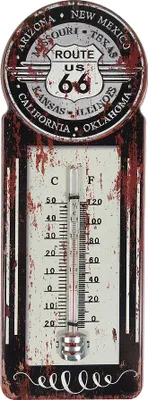 Produktbild von Wandthermometer ROUTE 66 US Roadsign Thermometer Vintage Nostalgie Blechschild