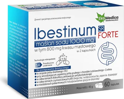 Immagine prodotto di Ekamedica Natriumbutyrato 1000mg Ibestinum FORTE SR, 60 capsule