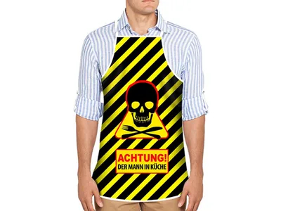 Produktbild von Küchenschürze mit Motiv 'Der Mann in Küche'
