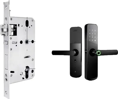 Produktbild von Smart Türschloss, Fingerabdruckzugang, Wetterbeständiges Design, schwarz 5572