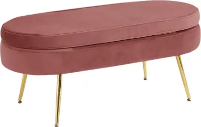 Obrázok produktu pre Kondela Taburetka Noblin Typ 2 - ružová (Velvet) / zlatá