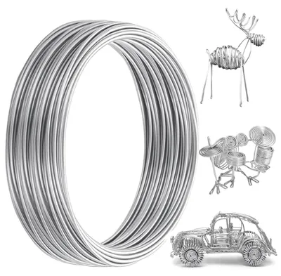 Aluminiumdraht 2 mm x 30 m, silber, flexibel für DIY & Schmuck