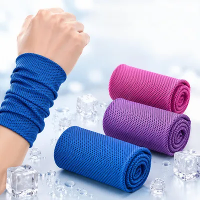 Produktbild von 3 Stück Kühlhandtuch Cooling Towel, Sporthandtuch, Schweißband & Kühlband, schnelltrocknend, als Halsband,Stirnband,Armband für Fitness,Laufen,Outdoor