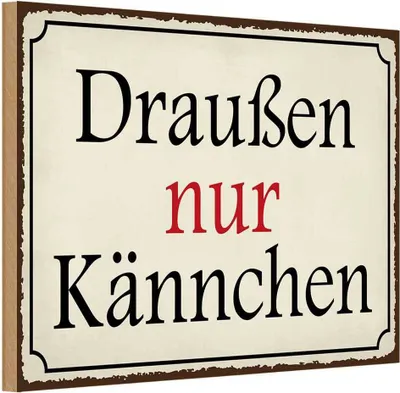 Produktbild von vianmo Holzschild 12x18 cm draußen nur Kännchen Cafe Essen Trinken