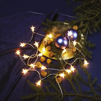 Produktbild von Lichterkette Sterne Motiv 20 LED warmweiß Deko Beleuchtung Außen Outdoor Party