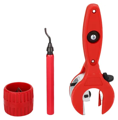 Produktbild von Rohrschneider-Set, 8–29 mm Schneidbereich, arbeitssparendes Ratschenrohr mit Entgratungswerkzeug und Rohrreibahle