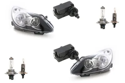 Produktbild von Johns, Scheinwerfer passend für Opel Corsa D 06-10 + H7 H1 L R schw./chr. m. Stellmotor 1207203 1207936 1207204 5P0941295 13129840 93189095 1216194 93