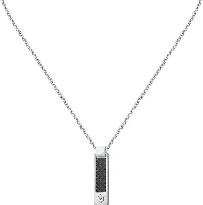 Image de MASERATI NECKLACE IP BLACK 100% acier inoxydable argenté
