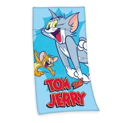 Zdjęcie produktu dla Tom i Jerry ręcznik welurowy ręcznik prysznicowy ręcznik kąpielowy ręcznik plażowy 75 x 150 cm