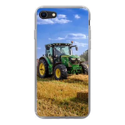 Produktbild von MuchoWow® Handyhülle Schutzhülle Hülle für iPhone SE 2020 Traktor - Bauernhof - Heu - Feld - Sonne - Landleben Silikon Softcase Handy Hülle - Kartenbesitzer