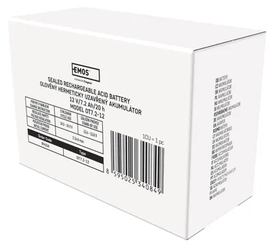 Productafbeelding van EMOS Onderhoudsvrije loodaccu, 12 V/7,2 Ah, Faston 4,7 mm, model B9654