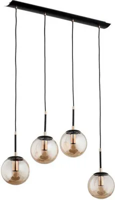 Zdjęcie produktu dla Lampa wisząca podłużna czarna 4 szklane kule SEBIA 4xE14 10W ALF61064 Alfa