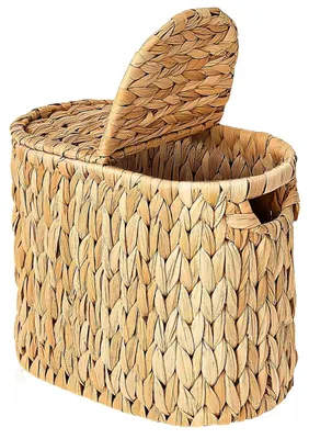 Immagine prodotto di Omgoods - Porta rotoli di carta igienica intrecciato a mano con coperchio
