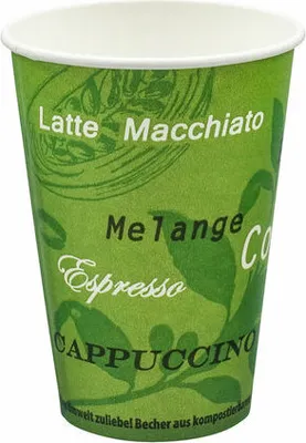 Produktbild von 100x  Automatenbecher Kaffeebecher Pappbecher 70,3mm Ø   Green 180 ml
