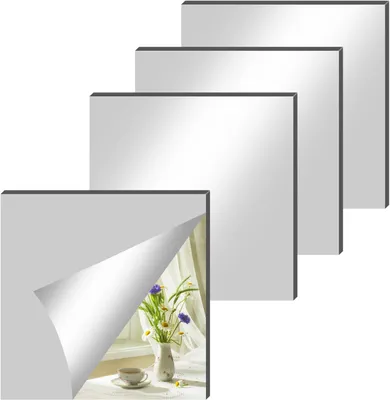 Imagen del producto de Azulejos reflectantes autoadhesivos, 4 unidades, 20x20 cm, para decoración de paredes