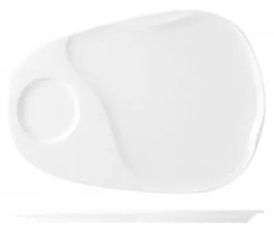 Immagine prodotto di H&H Piatto In Porcellana, 33,5X22 Cm, Bianco