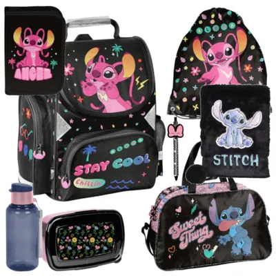 Produktbild von Mega Schulset XXL – Stitch Disney | 8-teiliges Schulranzen-Set Für Jungen & Mädchen Klasse 1–4