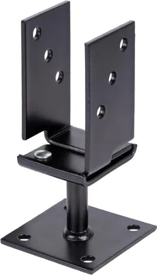 Produktbild von Alberts U-Pfostenträger Pfostenträger - breitenverstellbar - Typ375 - schwarz - kunststoffbeschichtet, schwarz, 1 Stück