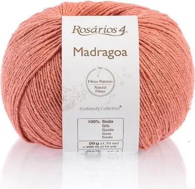 Produktbild von Rosarios 4 Madragoa Seidengarn, Koralle, 100% Seide, weich für Sommerprojekte, 50g