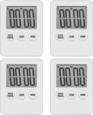 Image de Minuterie numérique 4 heures, blanche - Minuterie de cuisine, fitness, aide à l'apprentissage