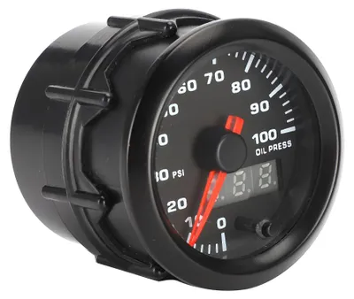 Zdjęcie produktu dla 2-calowy wskaźnik ciśnienia oleju samochodowego 52 mm, 7-kolorowy cyfrowy miernik LED z czujnikiem