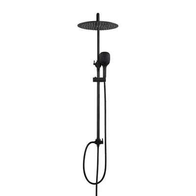 Immagine prodotto di JOHO Colonna Doccia Nero Opaco in Acciaio Inox Set doccia a Pioggia con Soffione e Doccetta D25cm