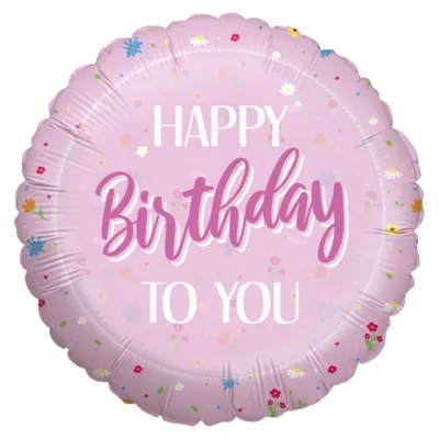 Produktbild von Folienballon Happy Birthday rosa Ø 45 cm 1 Stück