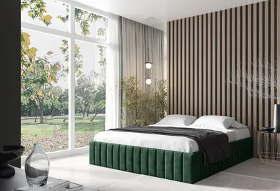 Obrázok produktu pre Čalúnená posteľ 160x200 NORIKO - fľaškovo zelená