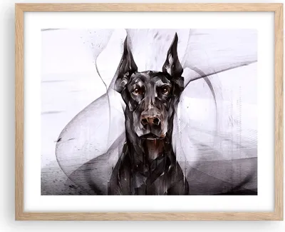 Produktbild von Gerahmtes Poster - Rahmen in heller Eiche - Hund Abstraktion - 50x40 cm - Wand Bild - Wanddeko - Wandbilder - Kunstposter - Wandposter - Bilderrahmen - Bilder - Kunstdruck - Wandbild - P2NAA50x40-3999