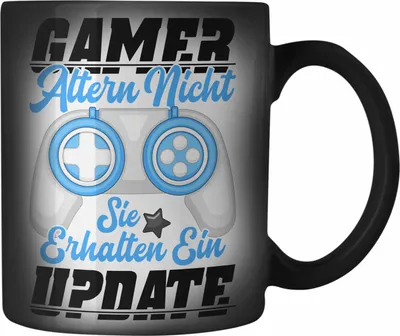 Produktbild von Trendation - Gamer Farbwechsel Zauber-Tasse Geschenk Jungen Zocker Mitbringsel Männer Zocken Gaming Geschenkideen PC Kinder Zubehör Spruch Lustig Geburtstagsgeschenk (Schwarz)