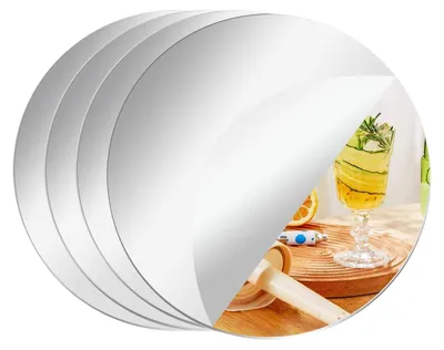 4 Acrylspiegel rund 20 cm für Tischdeko